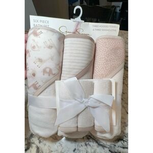 NEW 6-piece Jessica Simpson bath towels set in taupe neutral colors.